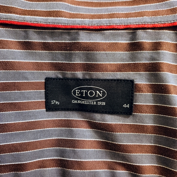 MENS ETON GANGHESTER DRESS SHIRT - Picture 9 of 11